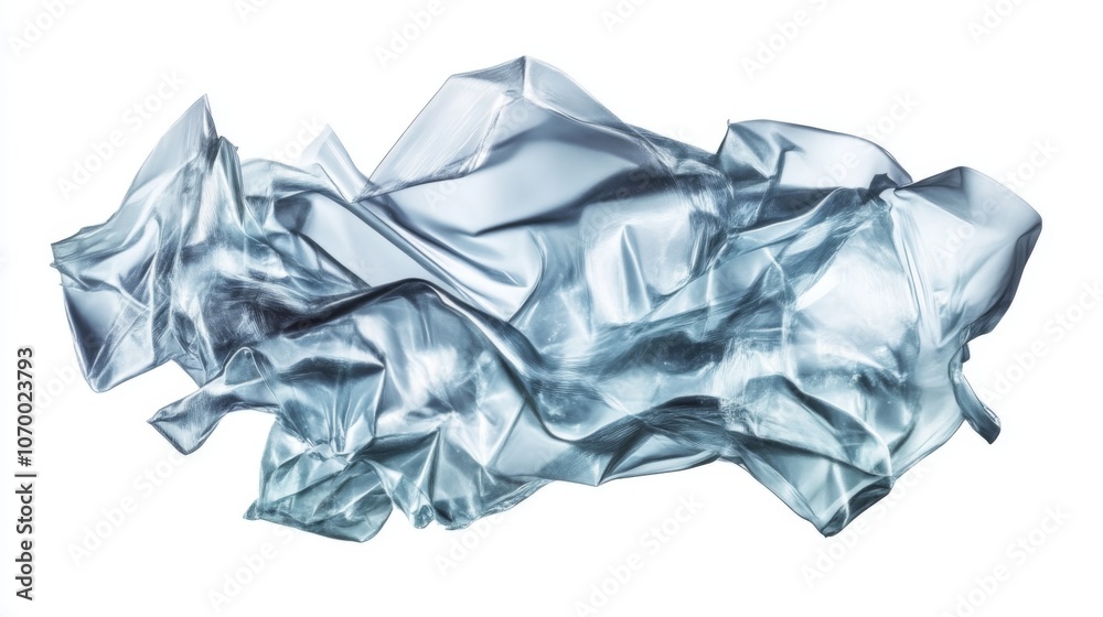 Fototapeta premium Abstract Crumpled Plastic Texture - Blue and White