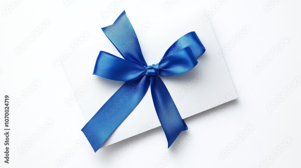 Blue Ribbon on White Background: Gift Wrapping Ideas Blue Ribbon on White Background: Gift Wrapping Ideas