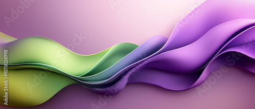 Abstract Purple and Green Wavy Background.