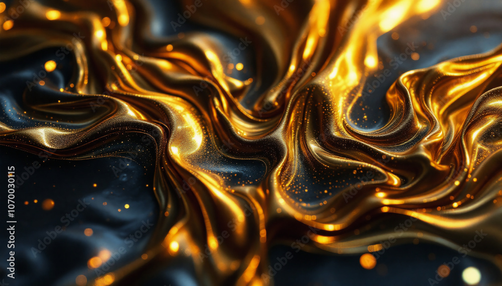 The Magical Dance of Golden Waves: Luxury Abstract Composition The Magical Dance of Golden Waves: Luxury Abstract Composition