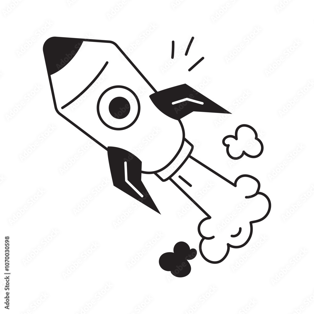 Rocket representing green technology and innovation Rocket representing green technology and innovation