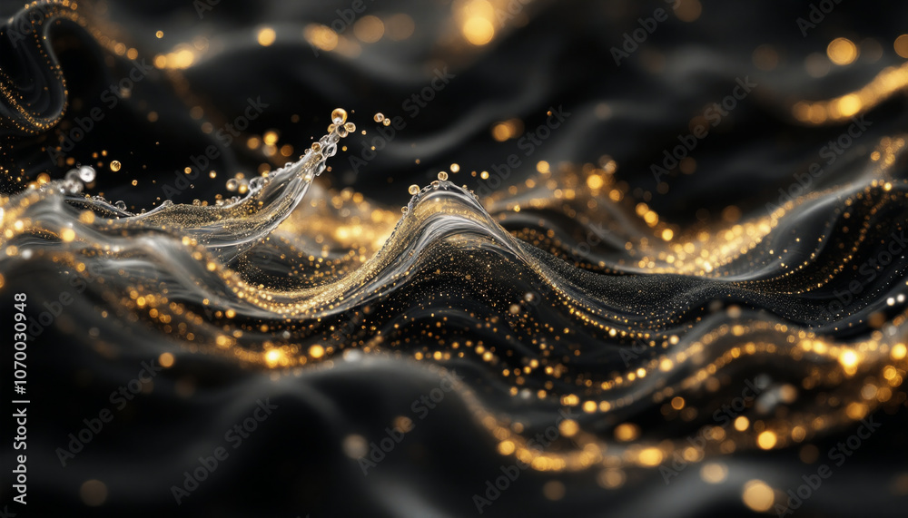 The Magical Dance of Golden Waves: Luxury Abstract Composition The Magical Dance of Golden Waves: Luxury Abstract Composition