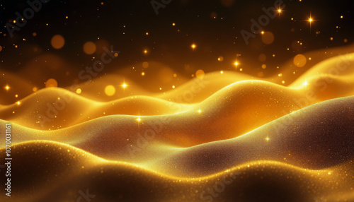 The Magical Dance of Golden Waves: Luxury Abstract Composition photo