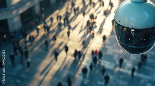 Outdoor Security Camera Overlooking Busy City Street 