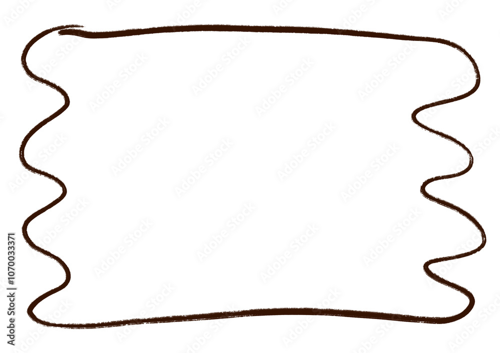 Hand drawn scallop doodle border frame. Hand drawn scallop doodle border frame.