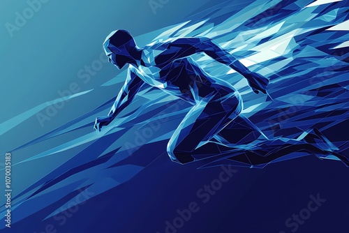 Dynamic abstract running figure illustration