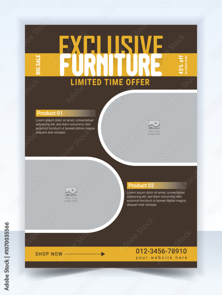 Furniture Interior flyer or poster design template