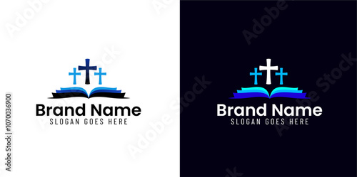 bible and cross logo