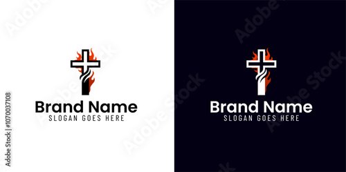 logo of cross and fire