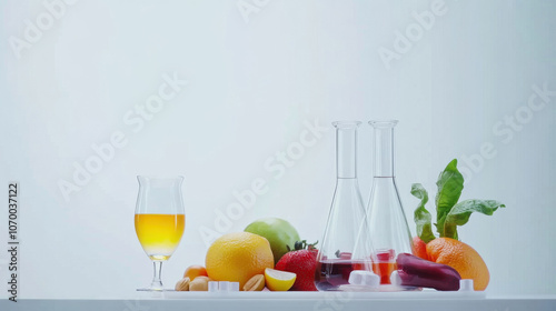 Food Science is a multi-disciplinary field involving chemistry biochemistry, nutrition  ingredients in lab photo