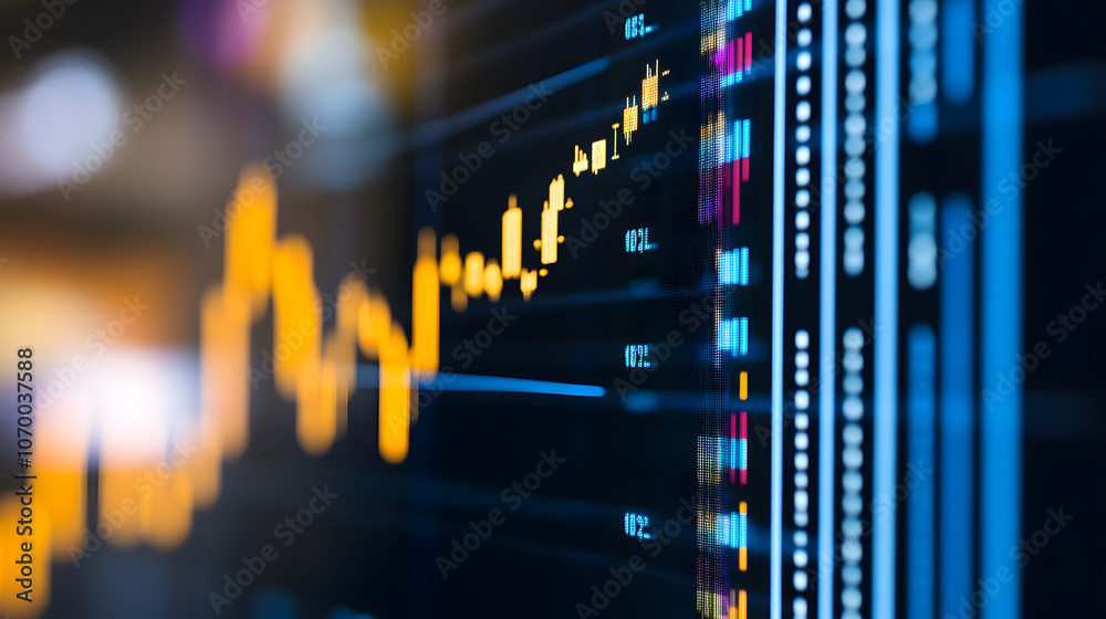 Close-Up of a Yield Curve Graph on a Digital Screen with Blurred Background, Highlighting Financial Market Trends, Investment Strategy, and Economic Forecasting, Ideal for Business and Financial Analy Close-Up of a Yield Curve Graph on a Digital Screen with Blurred Background, Highlighting Financial Market Trends, Investment Strategy, and Economic Forecasting, Ideal for Business and Financial Analy