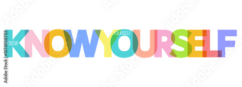 KNOW YOURSELF. A motivating phrase for learning, training, self-perfection and goal achievement