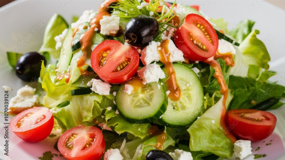 Greek salad with fresh vegetables Greek salad with fresh vegetables