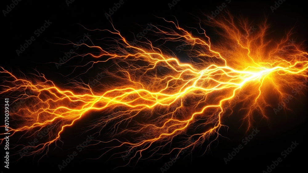 An isolated swirl of orange lightning on a black backdrop produces stunning visuals that captivate viewers with its electric energy and bold, dramatic presence. An isolated swirl of orange lightning on a black backdrop produces stunning visuals that captivate viewers with its electric energy and bold, dramatic presence.