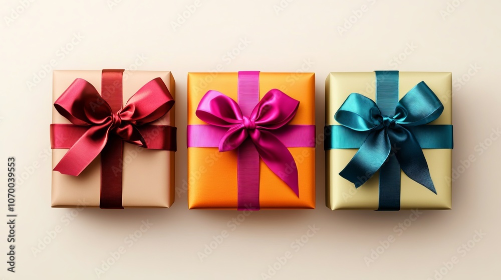 Top view of gift boxes with ribbons, Black Friday concept. Top view of gift boxes with ribbons, Black Friday concept.