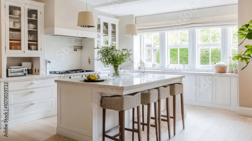 Modern White Kitchen Island