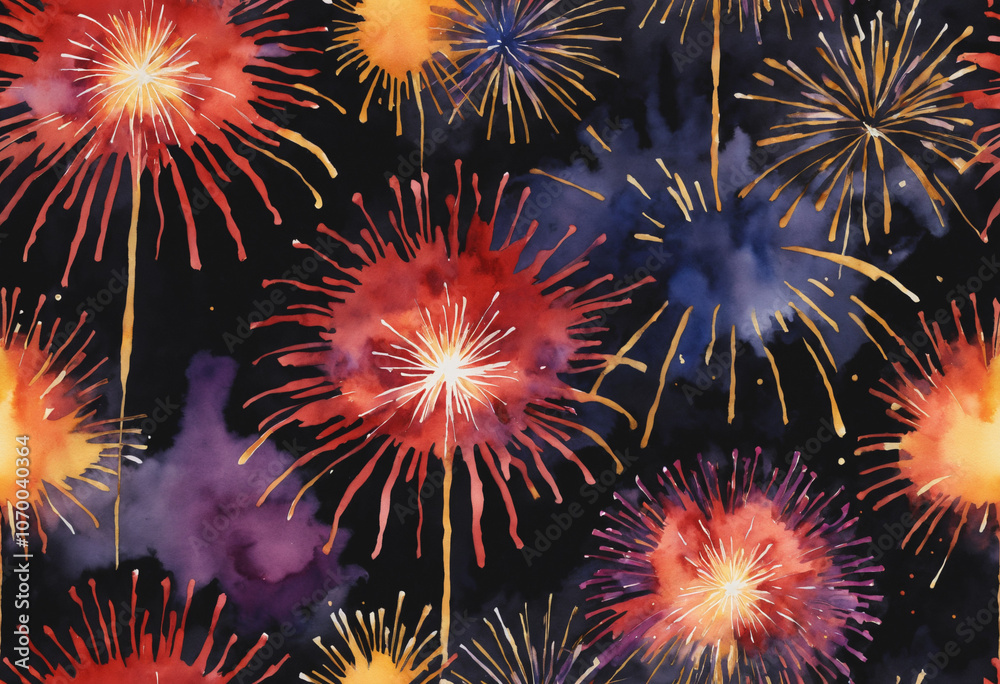 Naklejka premium Colorful New Year confetti fireworks