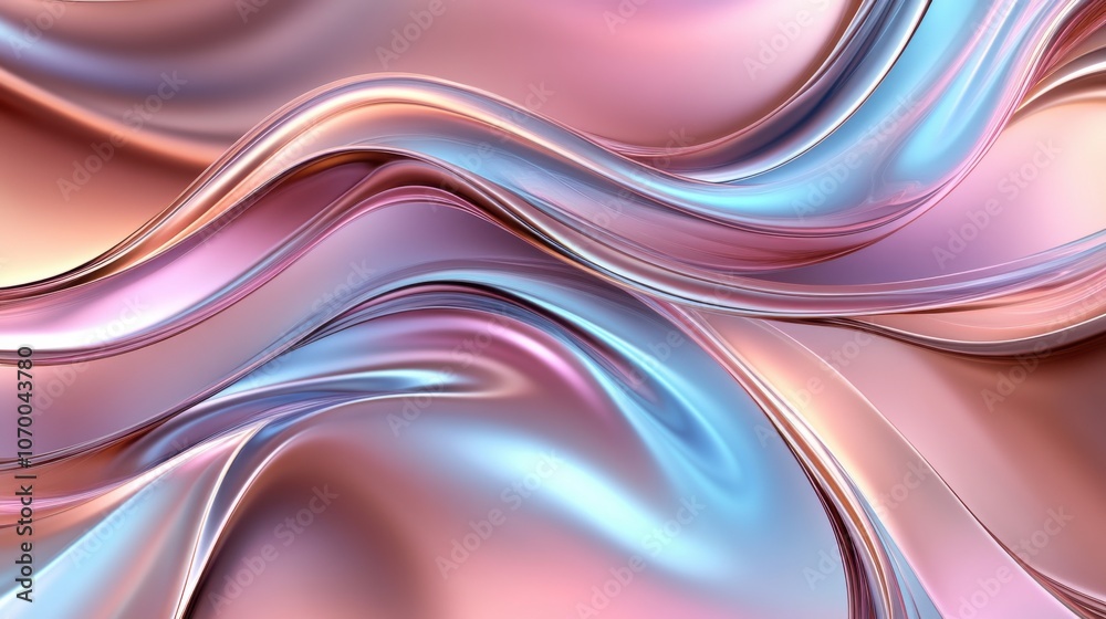 Obraz premium A mesmerizing swirl of pink and blue tones, creating a smooth, flowing abstract design.