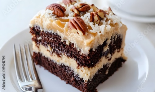 Wallpaper Mural slice of German Chocolate Poke Cake, Generative AI  Torontodigital.ca