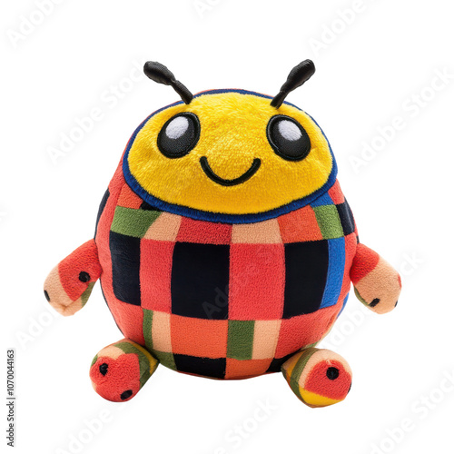 Colorful Ladybug Plush Toy for Kids Transparent PNG background. photo