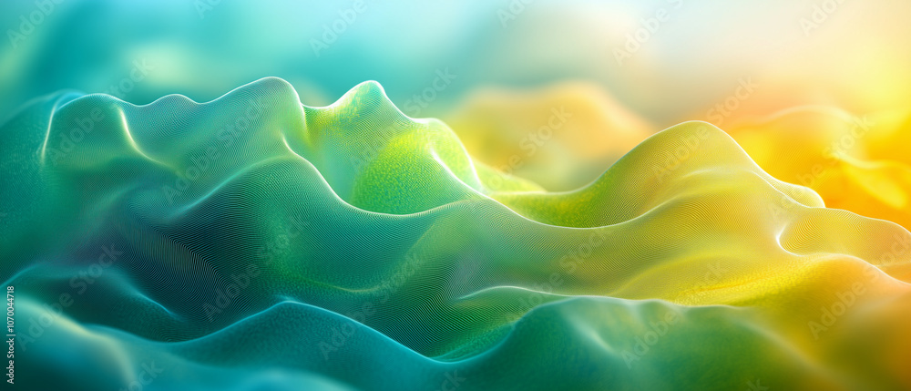 Obraz premium Abstract Green and Yellow Wave Background.