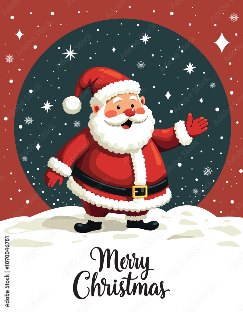 Merry Christmas greeting card with Santa Claus Merry Christmas greeting card with Santa Claus