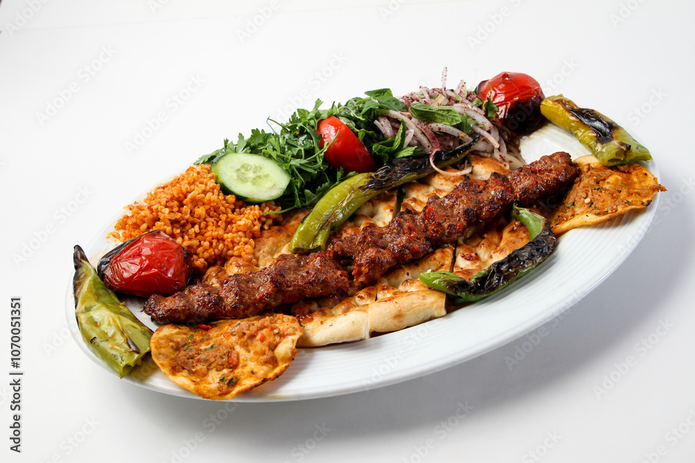 spicy hot adana kebab turkish food traditional