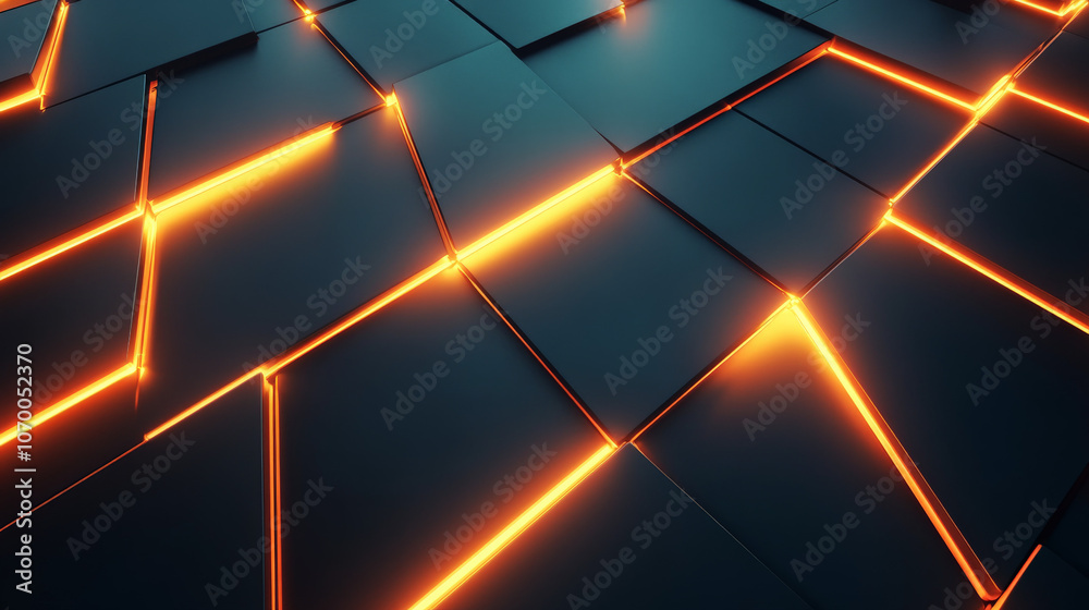 Modern Dark geometric pattern with orange lines background Modern Dark geometric pattern with orange lines background
