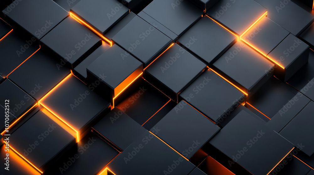 Modern Dark geometric pattern with orange lines background Modern Dark geometric pattern with orange lines background
