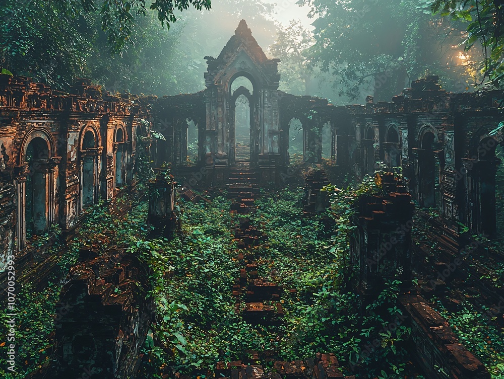 Overgrown Ruins of an Ancient Temple Overgrown Ruins of an Ancient Temple
