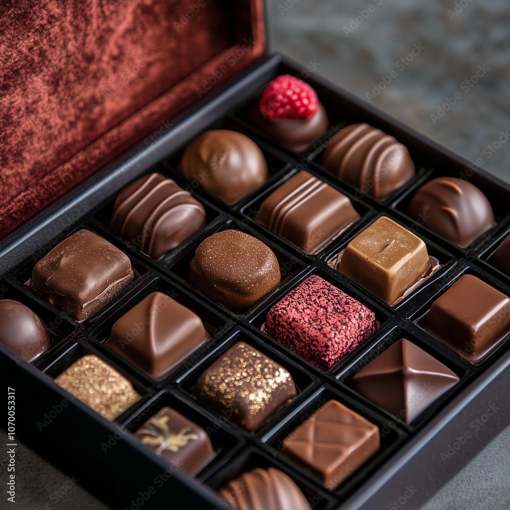 Assorted box of chocolates with luxury truffles Assorted box of chocolates with luxury truffles