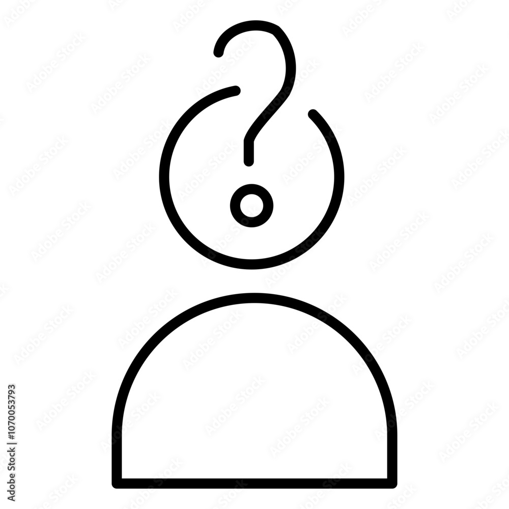 Minimalistic question mark line icon, representing curiosity or uncertainty. Simple vector design ideal for FAQs, help sections, and support platforms. Minimalistic question mark line icon, representing curiosity or uncertainty. Simple vector design ideal for FAQs, help sections, and support platforms.
