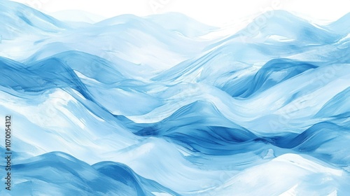 Wallpaper Mural Abstract blue waves create a serene and calming atmosphere, evoking tranquility and fluidity in the artwork. Torontodigital.ca