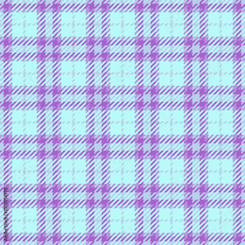 Delicate check textile plaid, multicultural seamless texture tartan. Teenager pattern fabric background vector in light and violet colors.