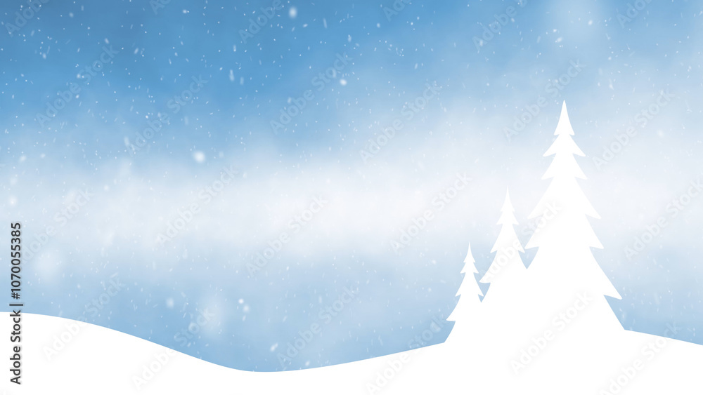 Christmas and New years Holiday snowy landscape with trees and blue white snowy copy space sky illustration backgrounds.
Christmas and New years Holiday snowy landscape with trees and blue white snowy copy space sky illustration backgrounds.