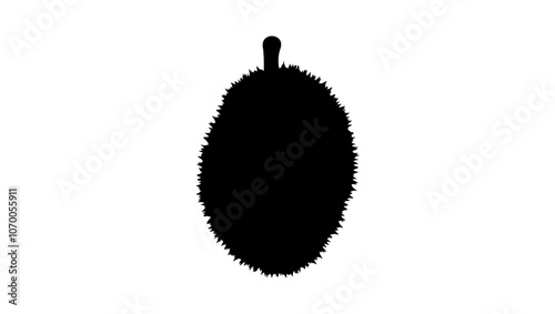 Durian emblem, black isolated silhouette