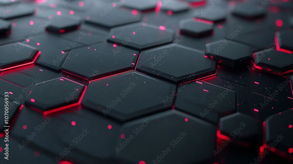 Modern Dark hexagonal with red lines background Modern Dark hexagonal with red lines background