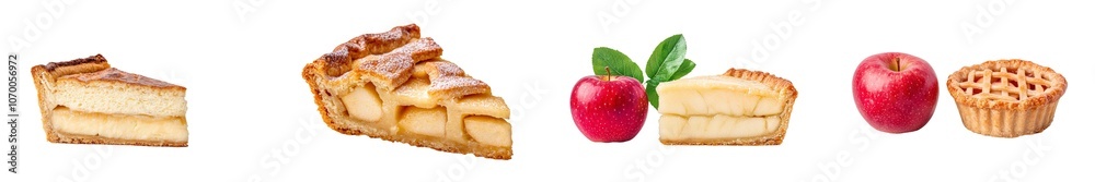 PNG image of an apple pie slice isolated on a transparent or white background