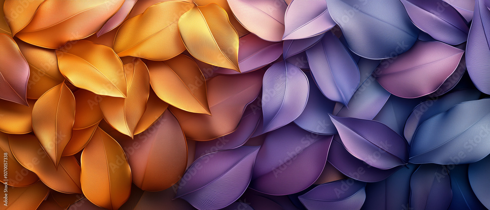 Metallic Purple and Gold Leaves. Metallic Purple and Gold Leaves.