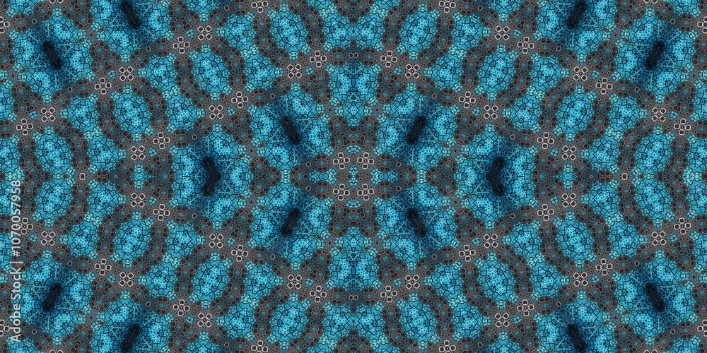 Fototapeta premium Seamless kaleidoscope pattern. The texture of the woven pattern. Endless pattern