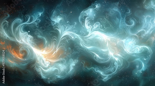 Abstract illustration of waves in the cosmos for background of scientific concepts