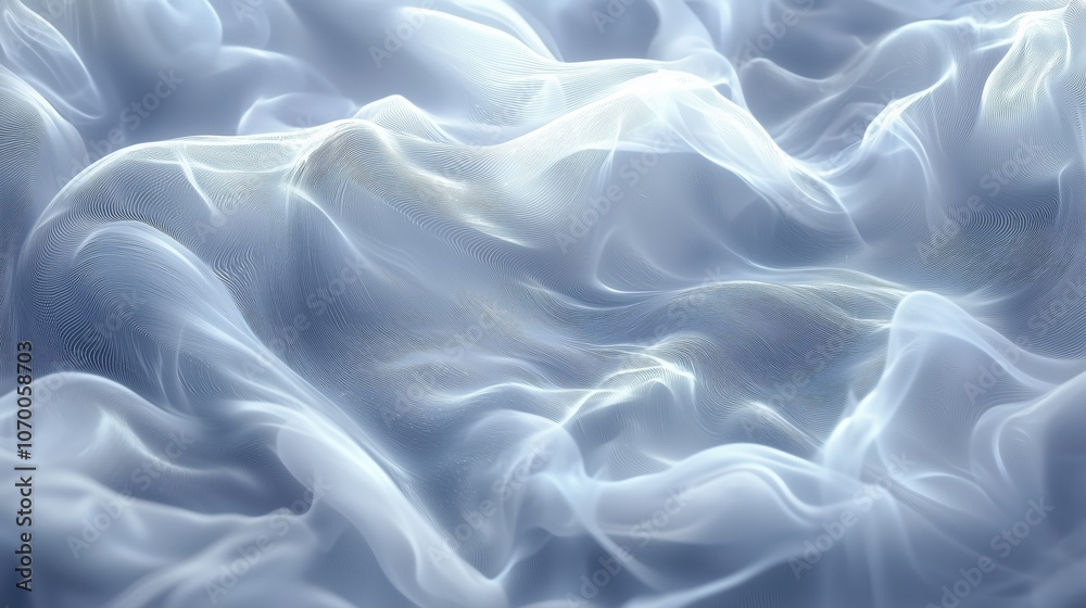 Obraz premium Abstract illustration of a wavy rippled fabric with semitransparent texture