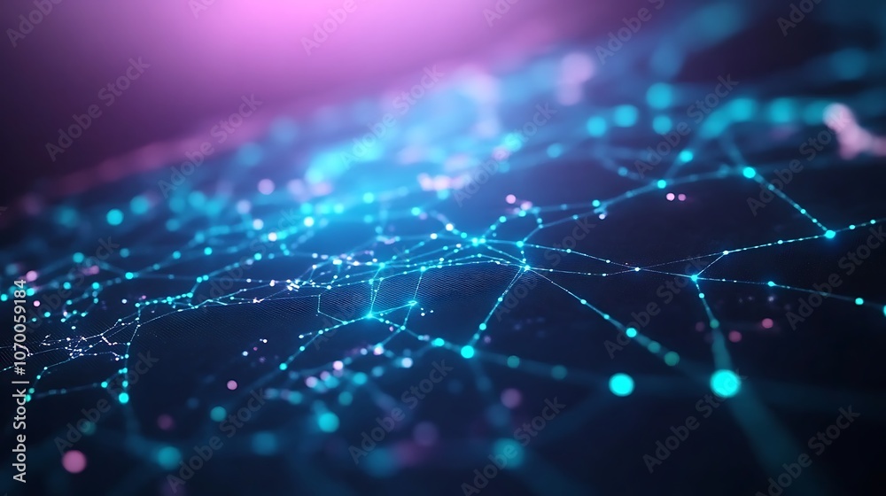 Abstract blue and purple glowing network. Abstract blue and purple glowing network.