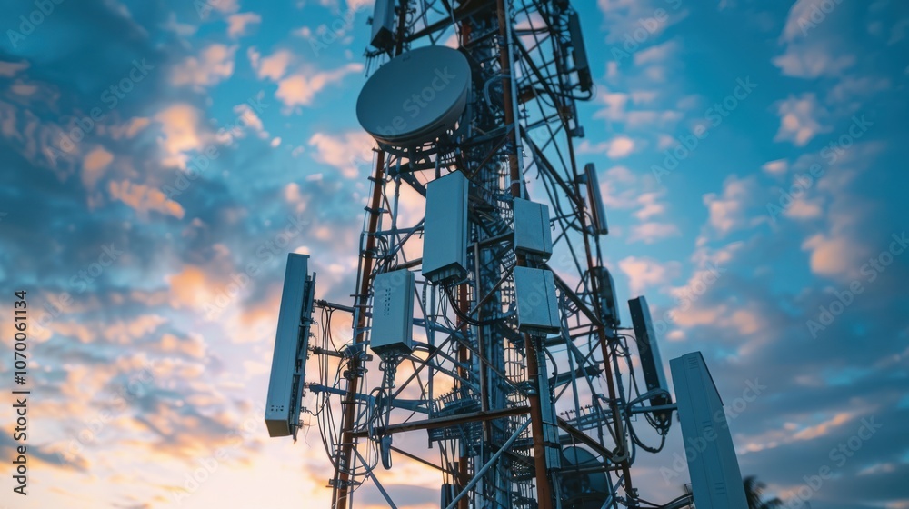 A close-up view of a 5G infrastructure solution, demonstrating how telecommunications providers deploy next-generation network solutions to deliver faster and more reliable mobile services