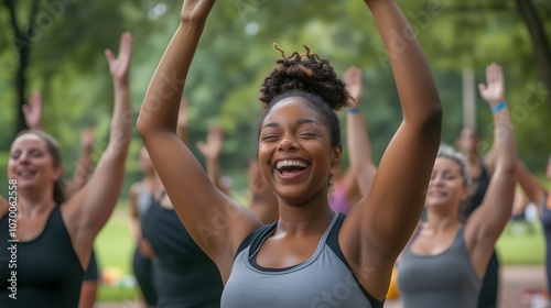 Friends Enjoy Outdoor Yoga Session in Nature