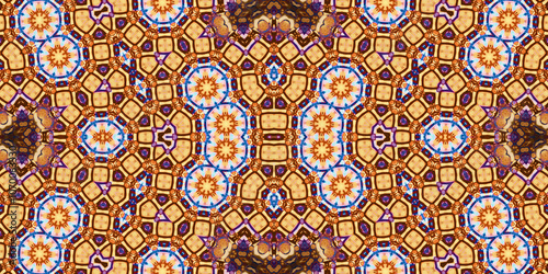 Seamless kaleidoscope pattern. The texture of the woven pattern. Endless pattern