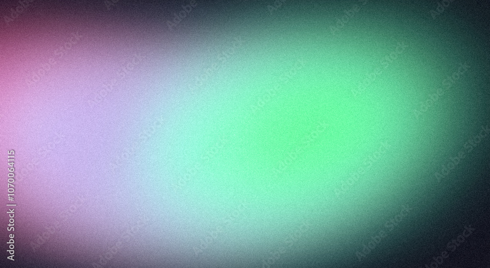 Fototapeta premium Retro teal purple blue green color grainy gradient backdrop design. Abstract vibrant colored flow shaped noisy gradient texture, retro colors, banner, poster, header design, empty space