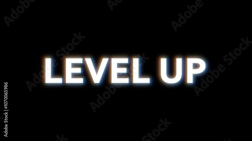 Level up glitch effect, Level up glitch banner.