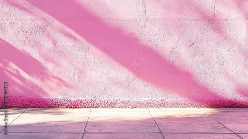 Soft Pink Wall with Gentle Shadows and Textured Surface photo