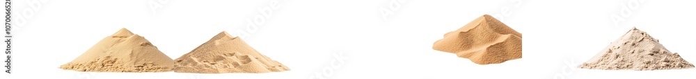 The pile of sand in the desert, isolated on white, clipped The pile of sand in the desert, isolated on white, clipped